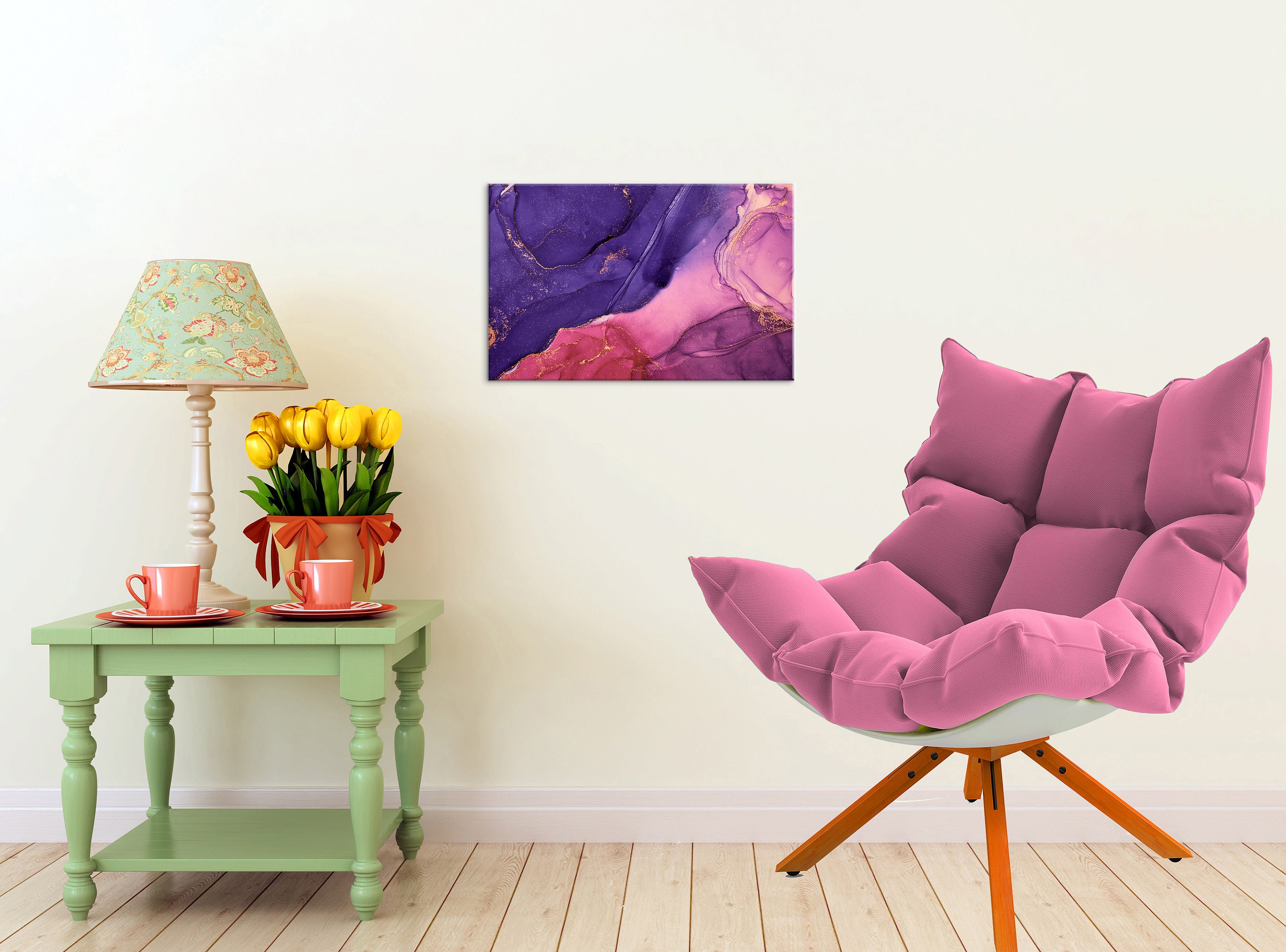 Purple and Pink Abstract Wall Art Abstract Painting Abstract Etsy