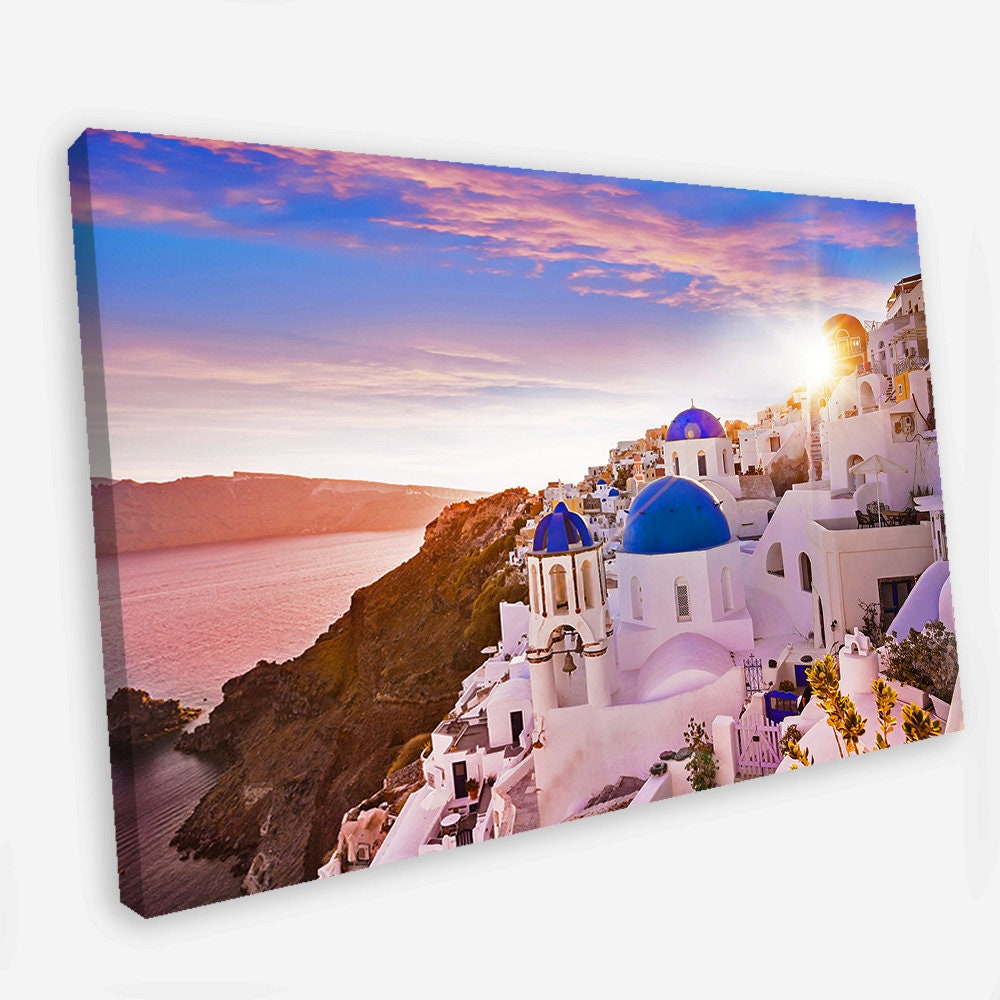 Santorini Wall Art Santorini Painting Greece Print Santorini Etsy