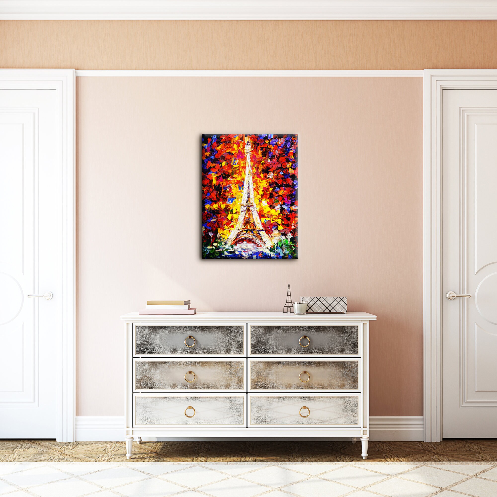 Eiffel Tower Wall Art Abstract Canvas Art Eiffel Tower Print Etsy