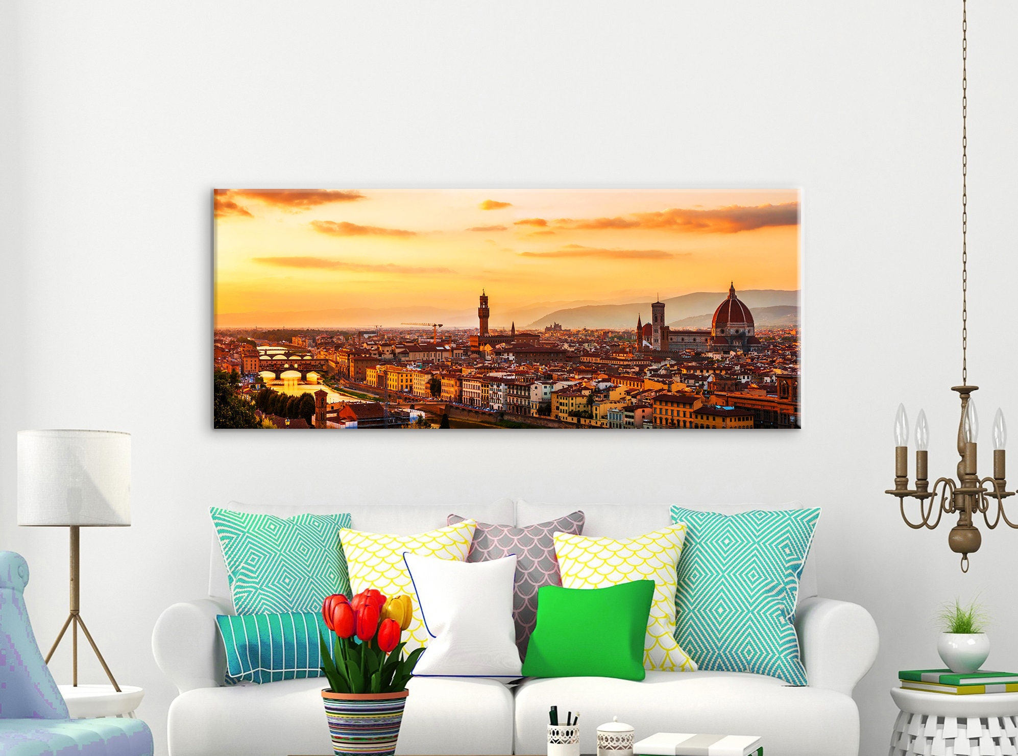 Florence Italy Canvas Art Florence Sunset Wall Art Florence Etsy