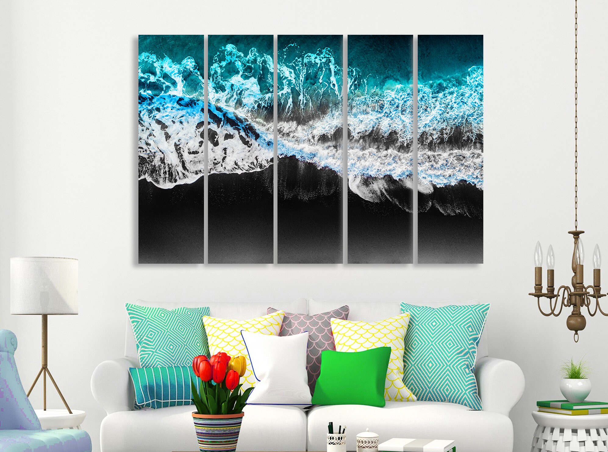 Ocean Canvas Wall Art Ocean Canvas Art Ocean Wall Art Waves Etsy