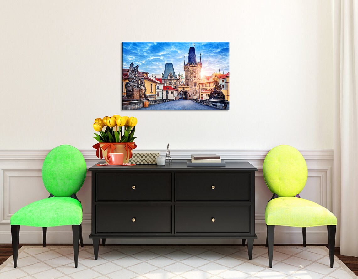 Prague Canvas Art Prague Canvas Wall Art Prague Photo Czech Etsy
