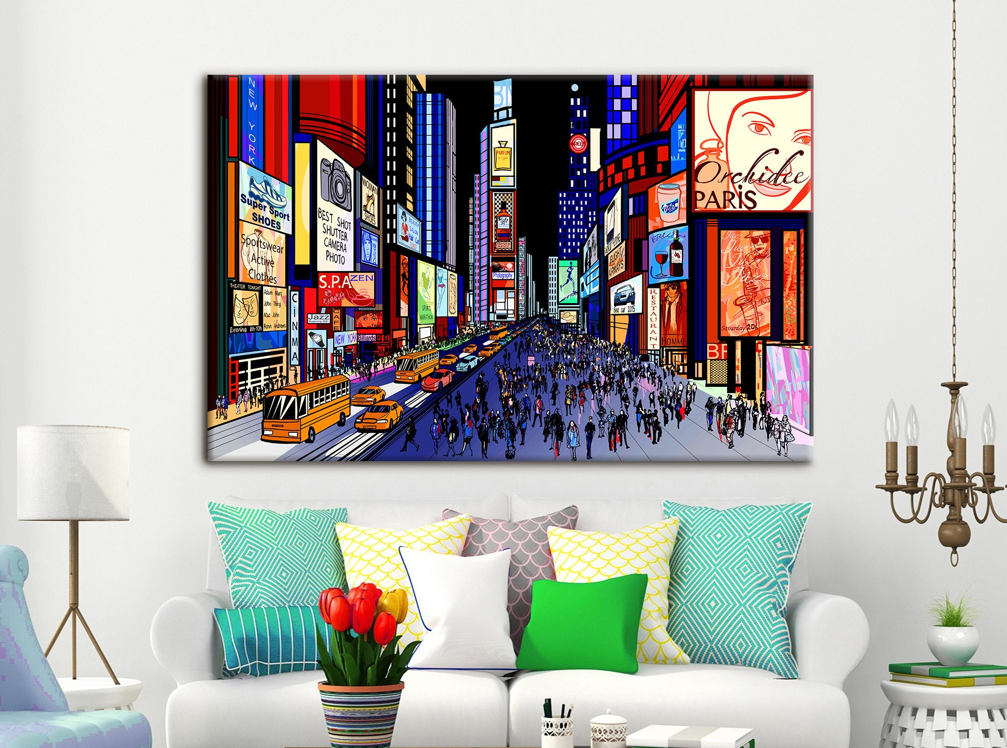 New York Canvas Art Canvas Wall Art New York City Times Square Etsy