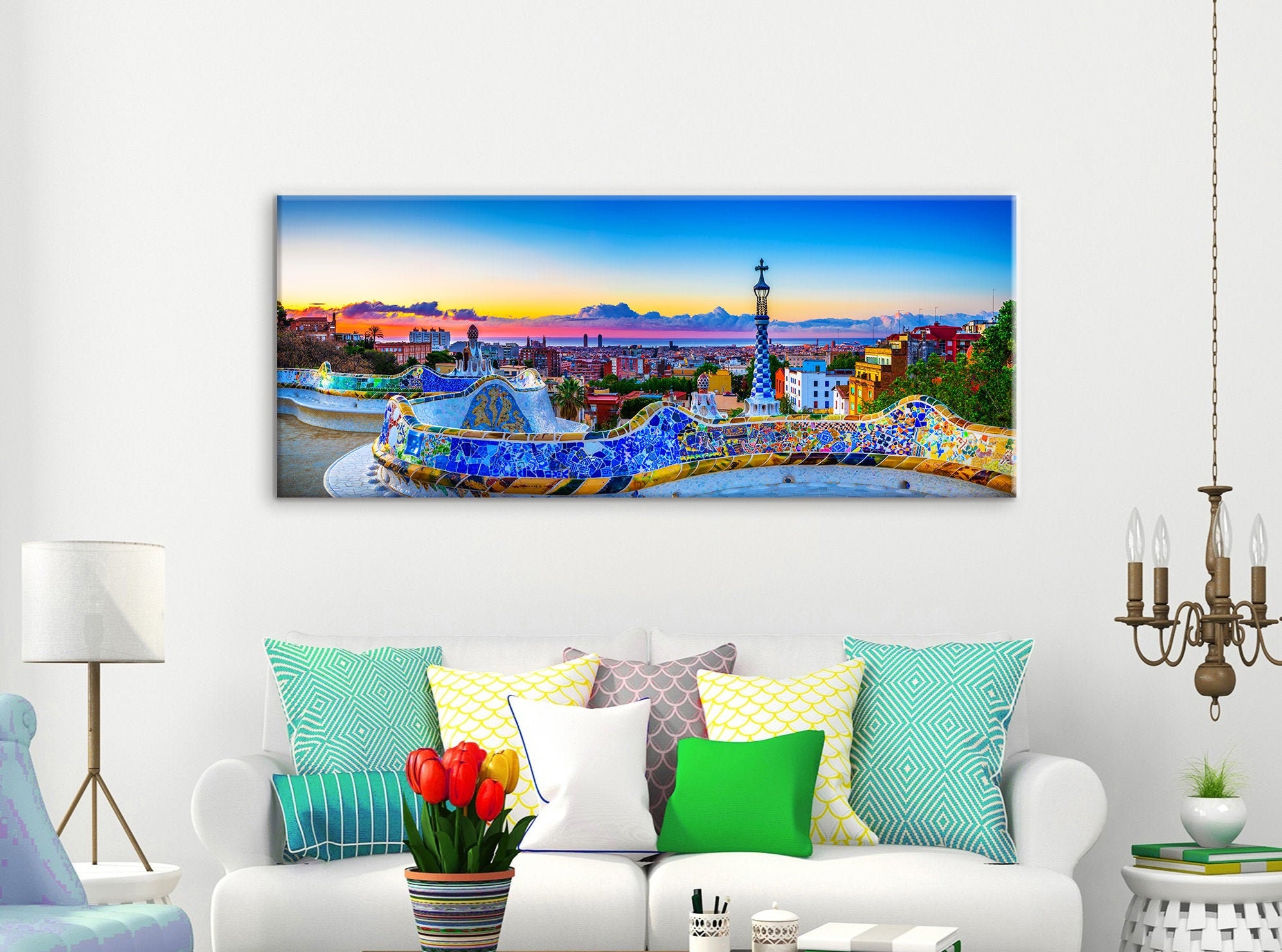 Park Guell Barcelona Spain Canvas Art Park Guell Wall Art Park - Etsy