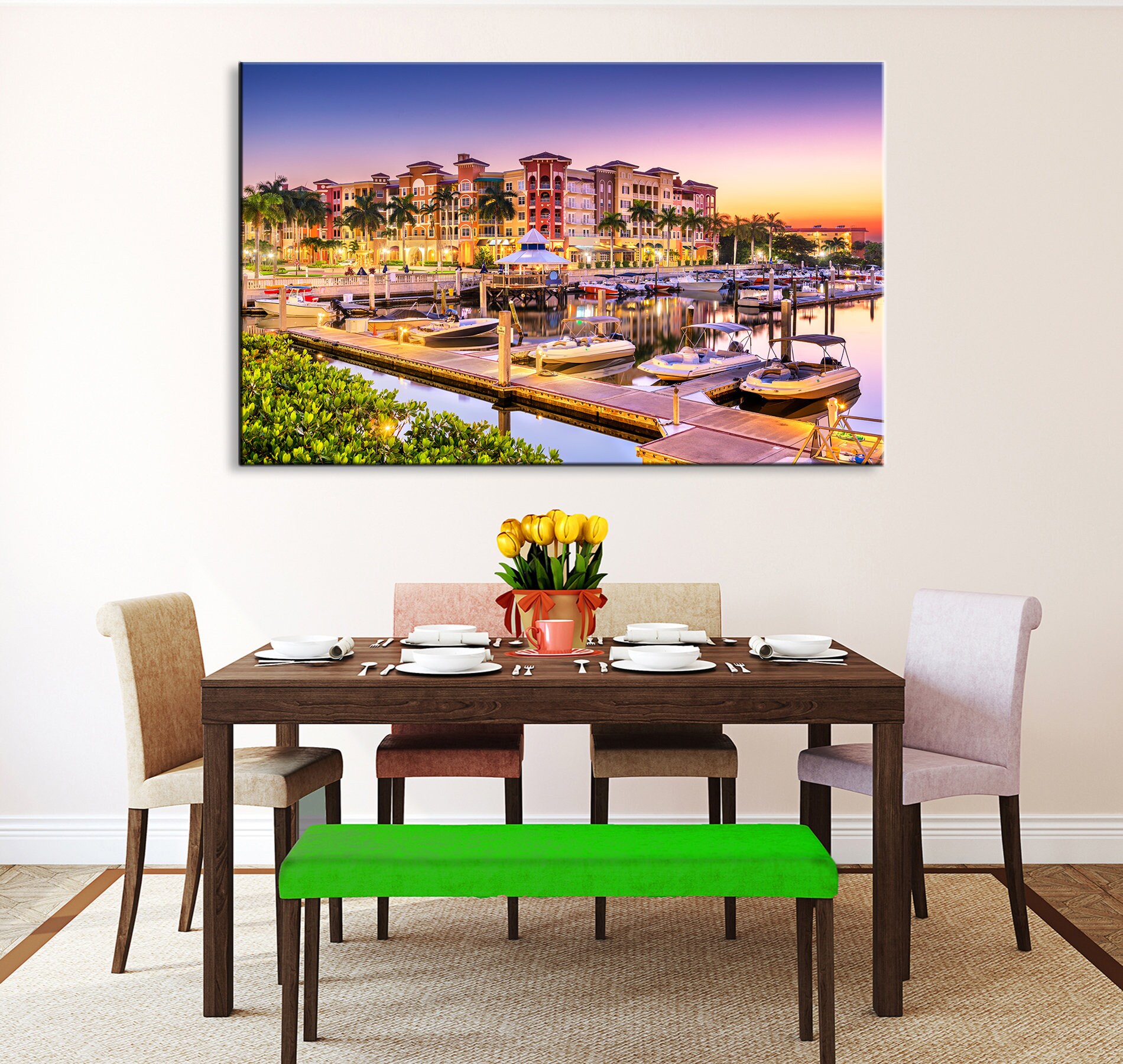 Naples Florida Canvas Wall Art Naples Florida Skyline Naples Etsy
