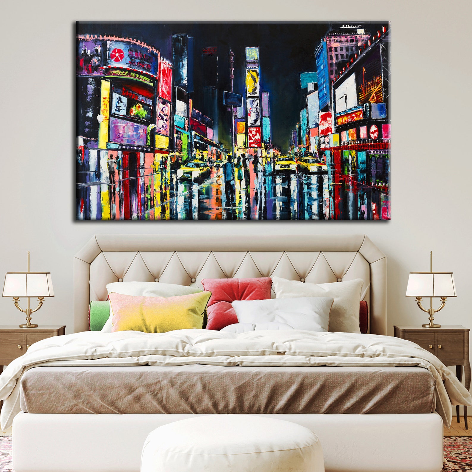 New York City Canvas Wall Art Times Square Wall Art New York Etsy