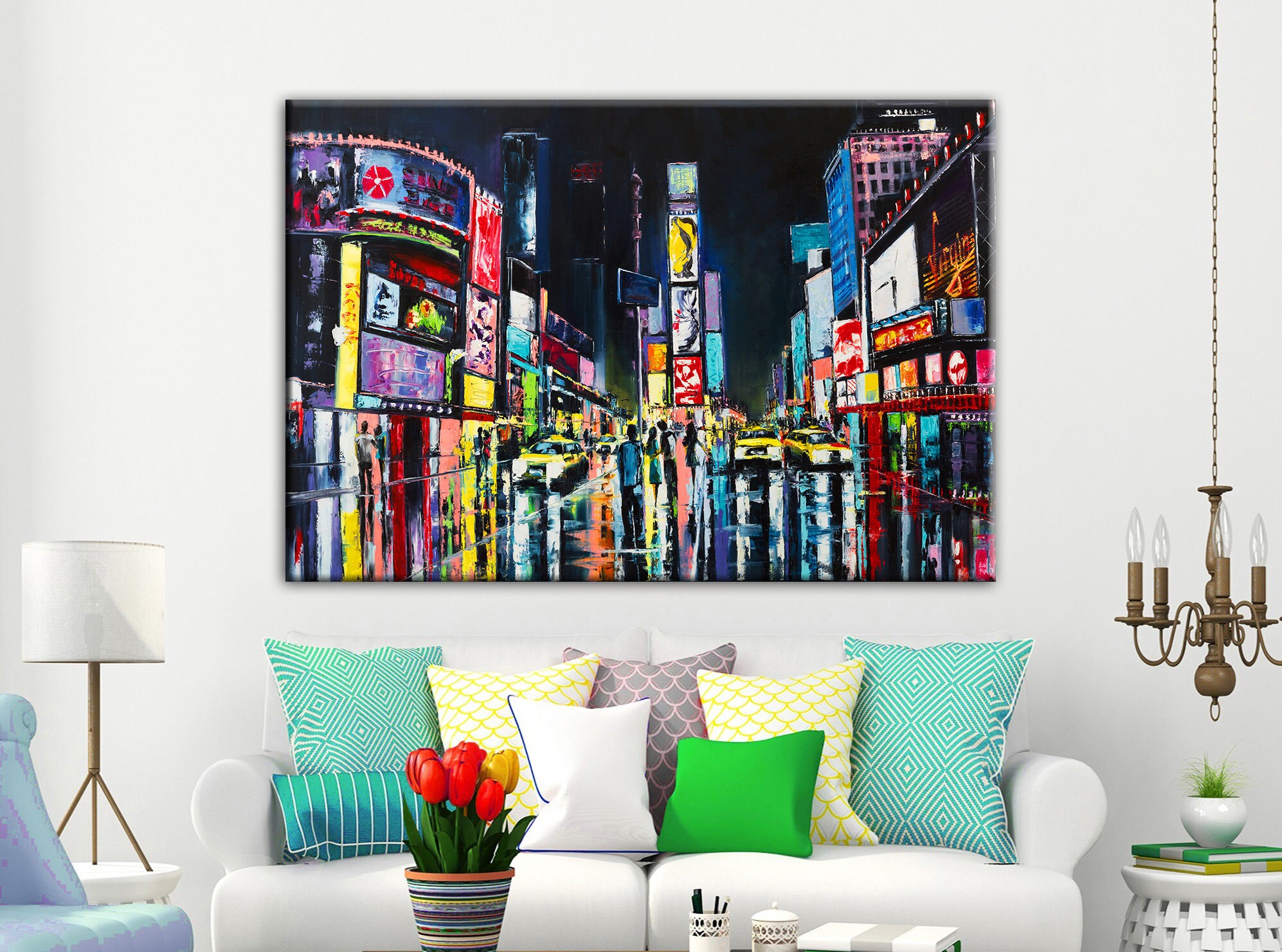 New York City Canvas Wall Art Times Square Wall Art New York Etsy