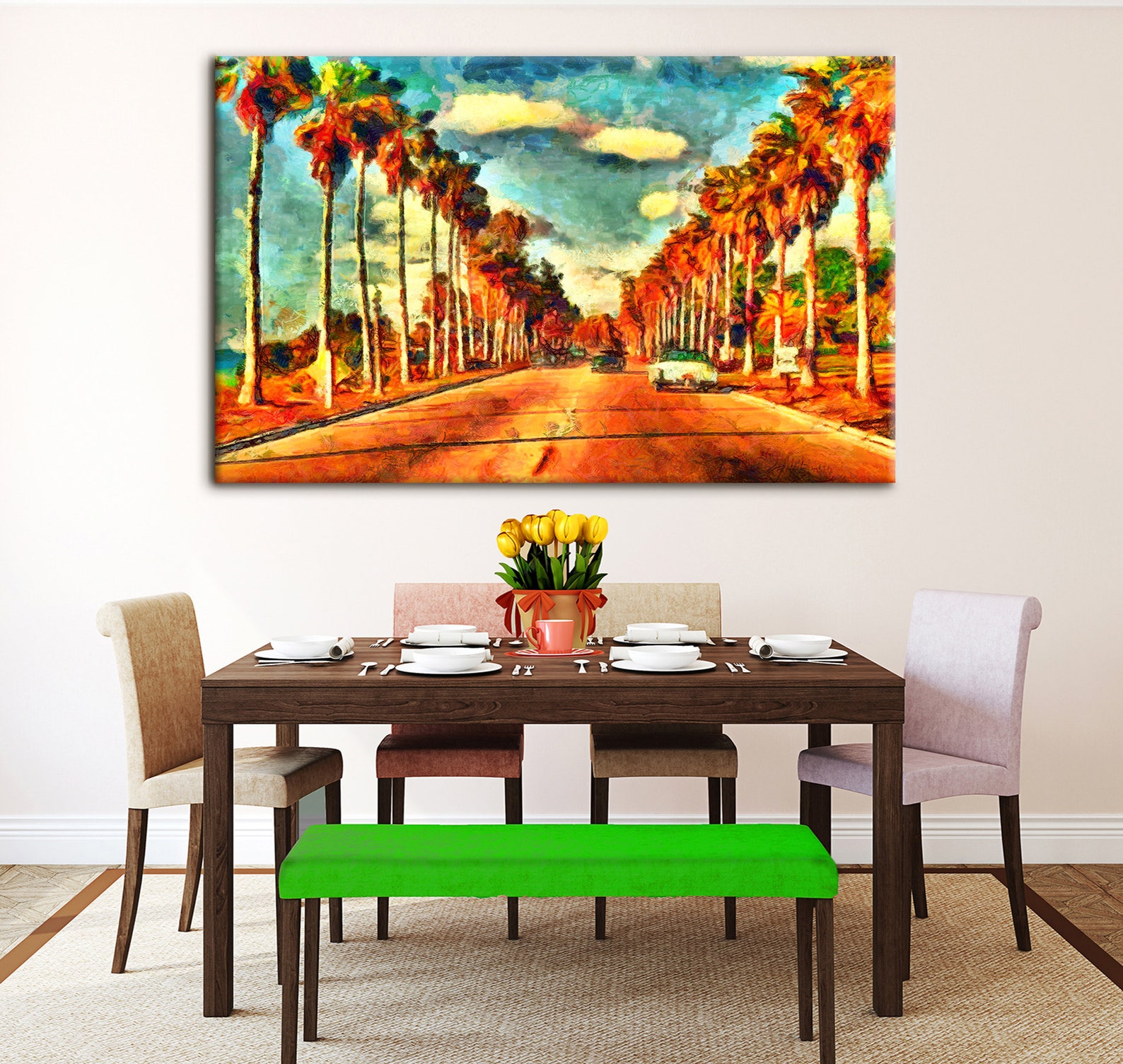 California Canvas Art California Wall Art Vintage Painting Etsy México