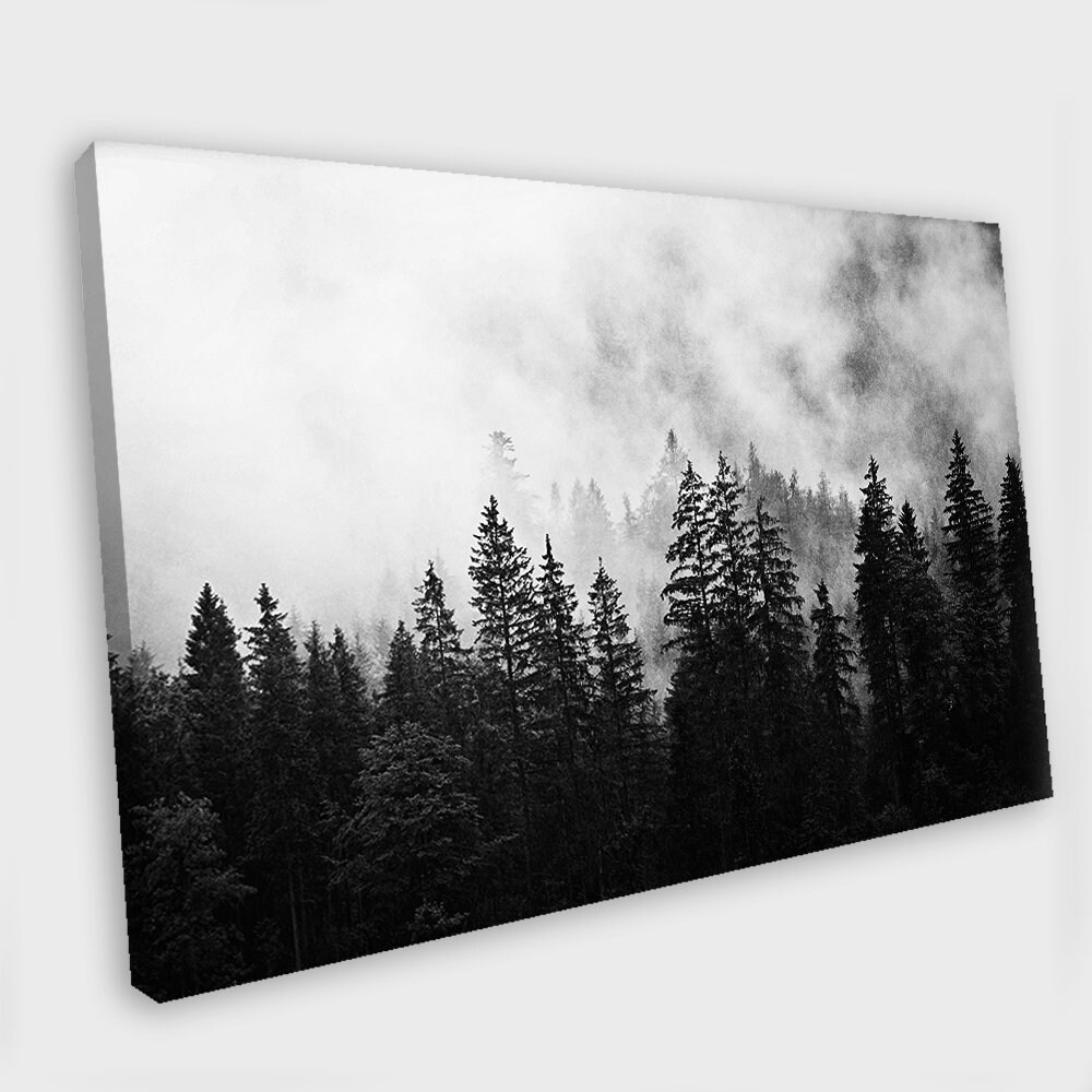 Forest Trees Canvas Wall Art Forest Tree Print Canvas Art Etsy