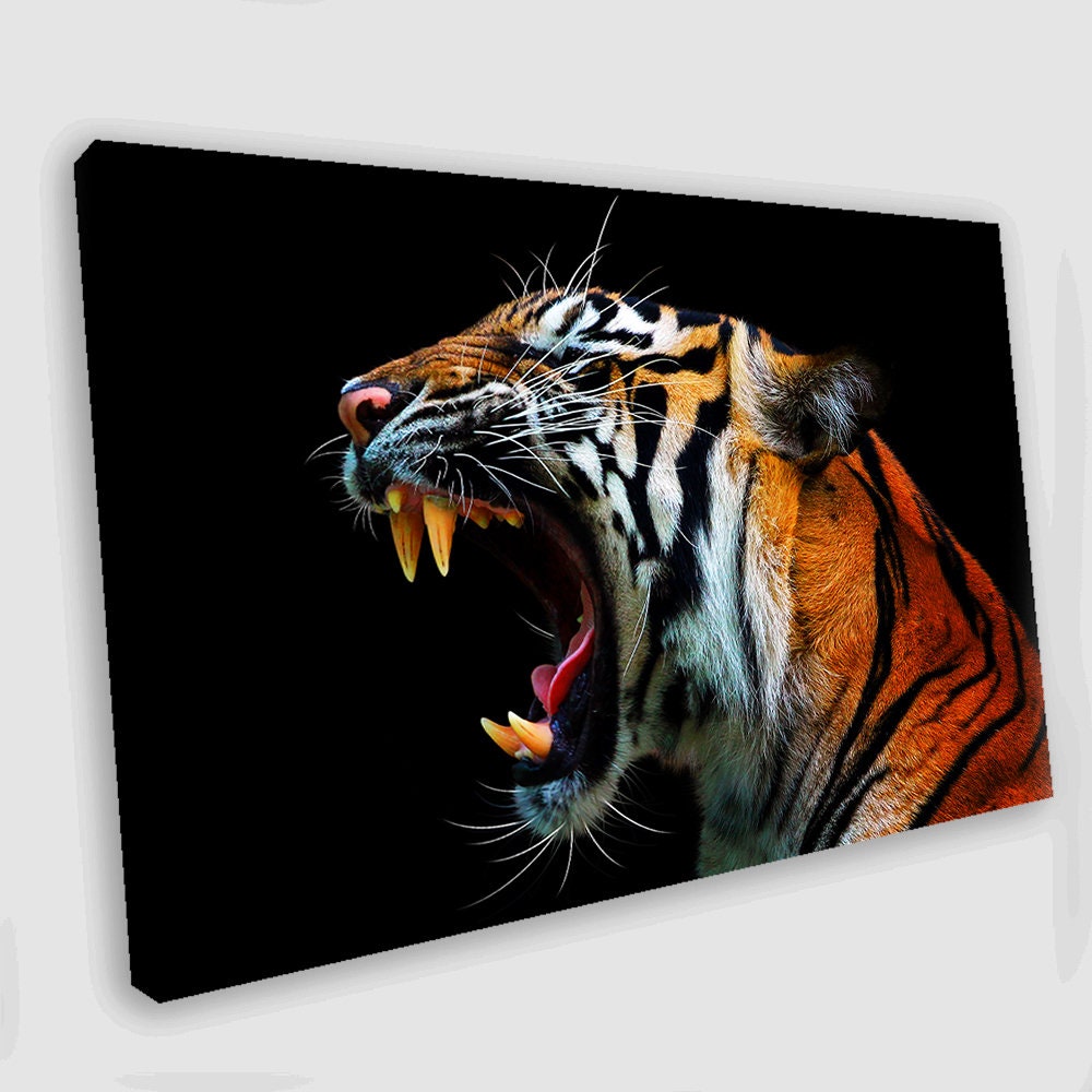 Tiger Canvas Art Tiger Wall Art Tiger Wall Decor Wild Animal Etsy