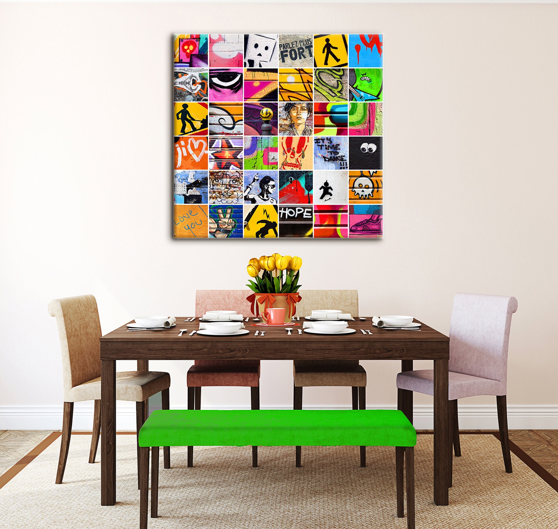 Street Art Canvas Art Painting Mural Canvas Wall Art Graffiti Etsy