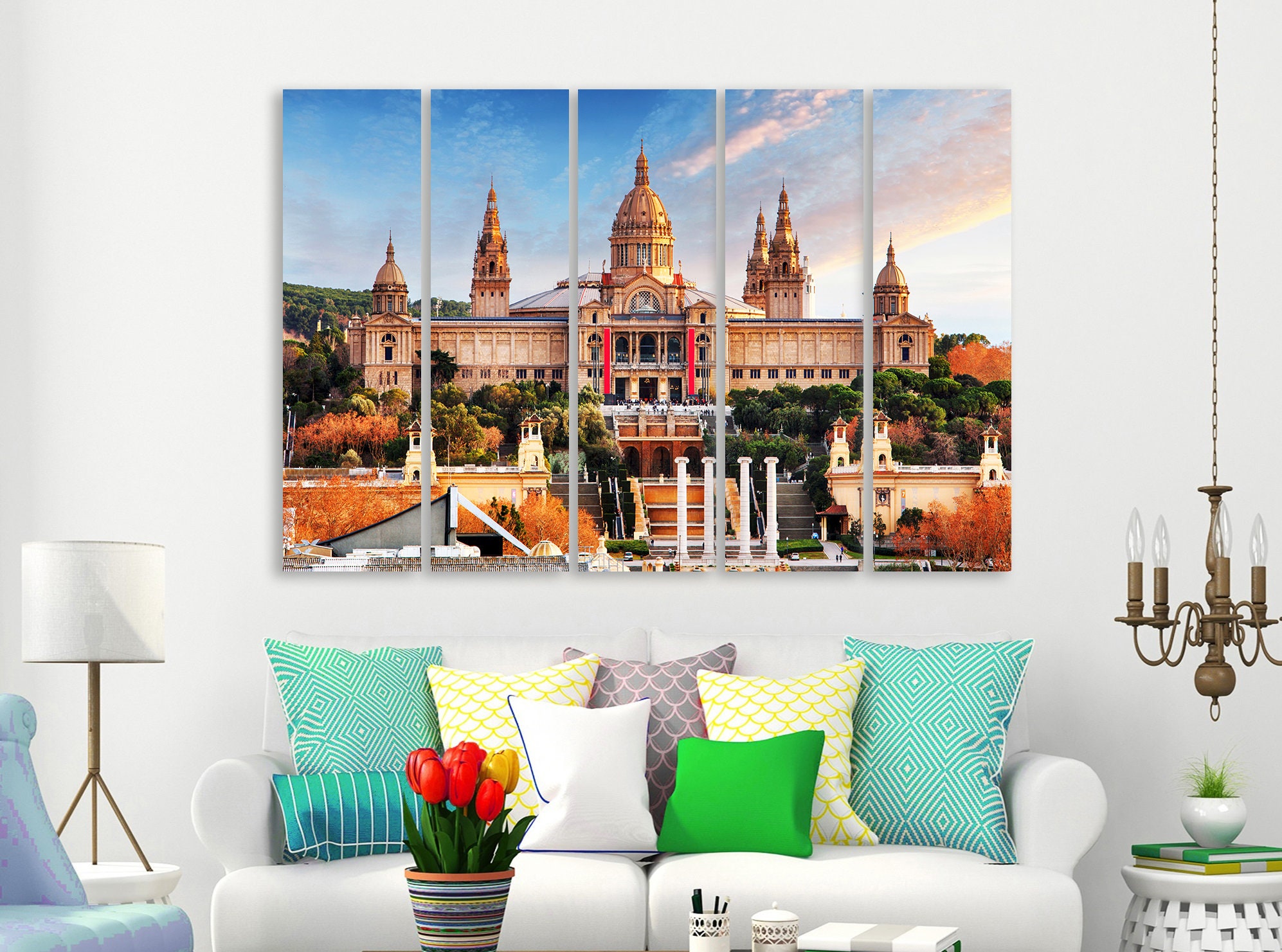 Barcelona Spain Canvas Art Barcelona Wall Art Barcelona Canvas Etsy