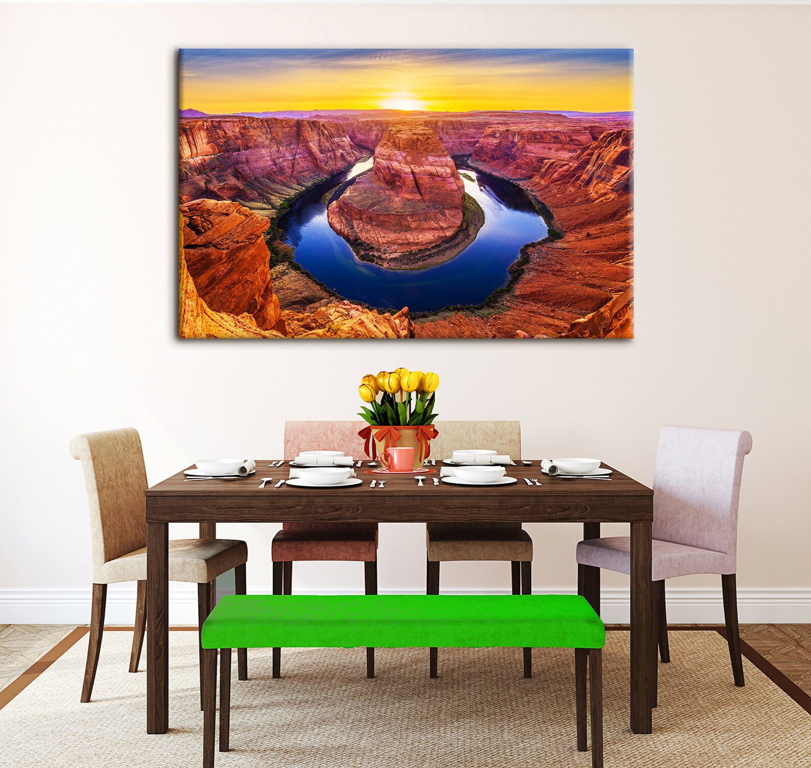 Sunset Horseshoe Bend Canvas Wall Art Horseshoe Bend Canvas Etsy