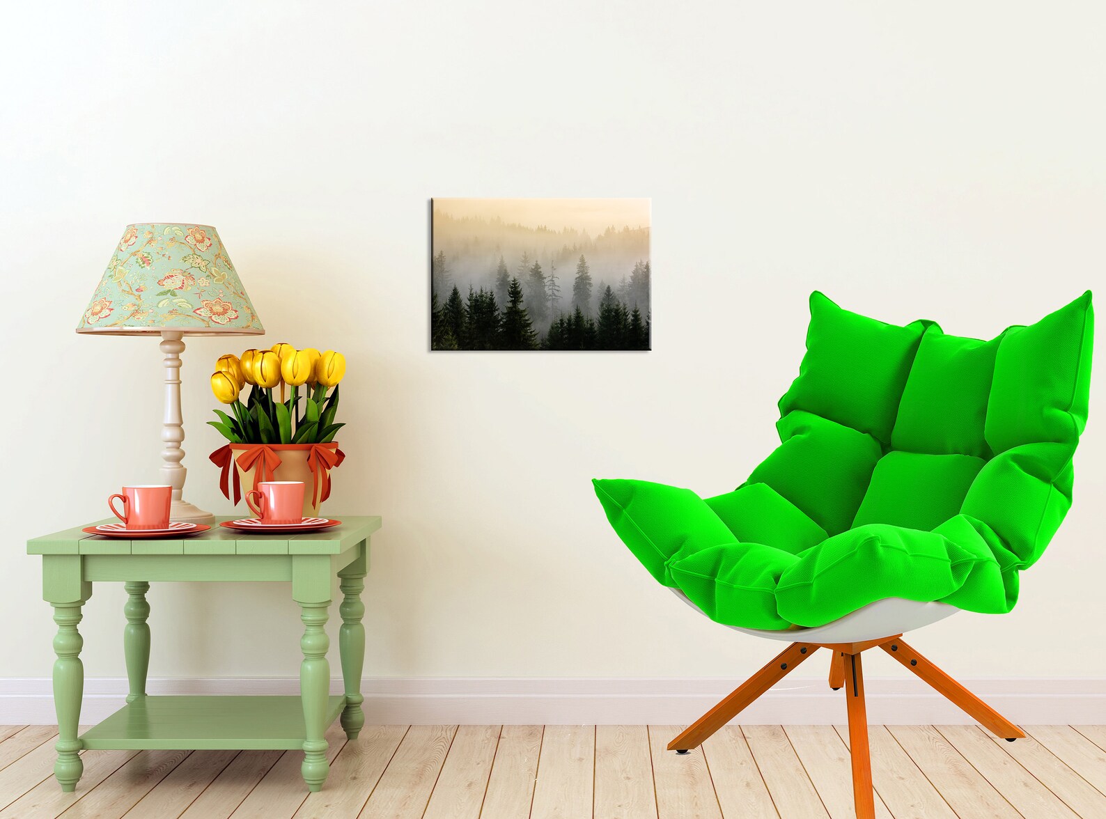 Foggy Forest Canvas Wall Art Forest Tree Print Forest Canvas Etsy