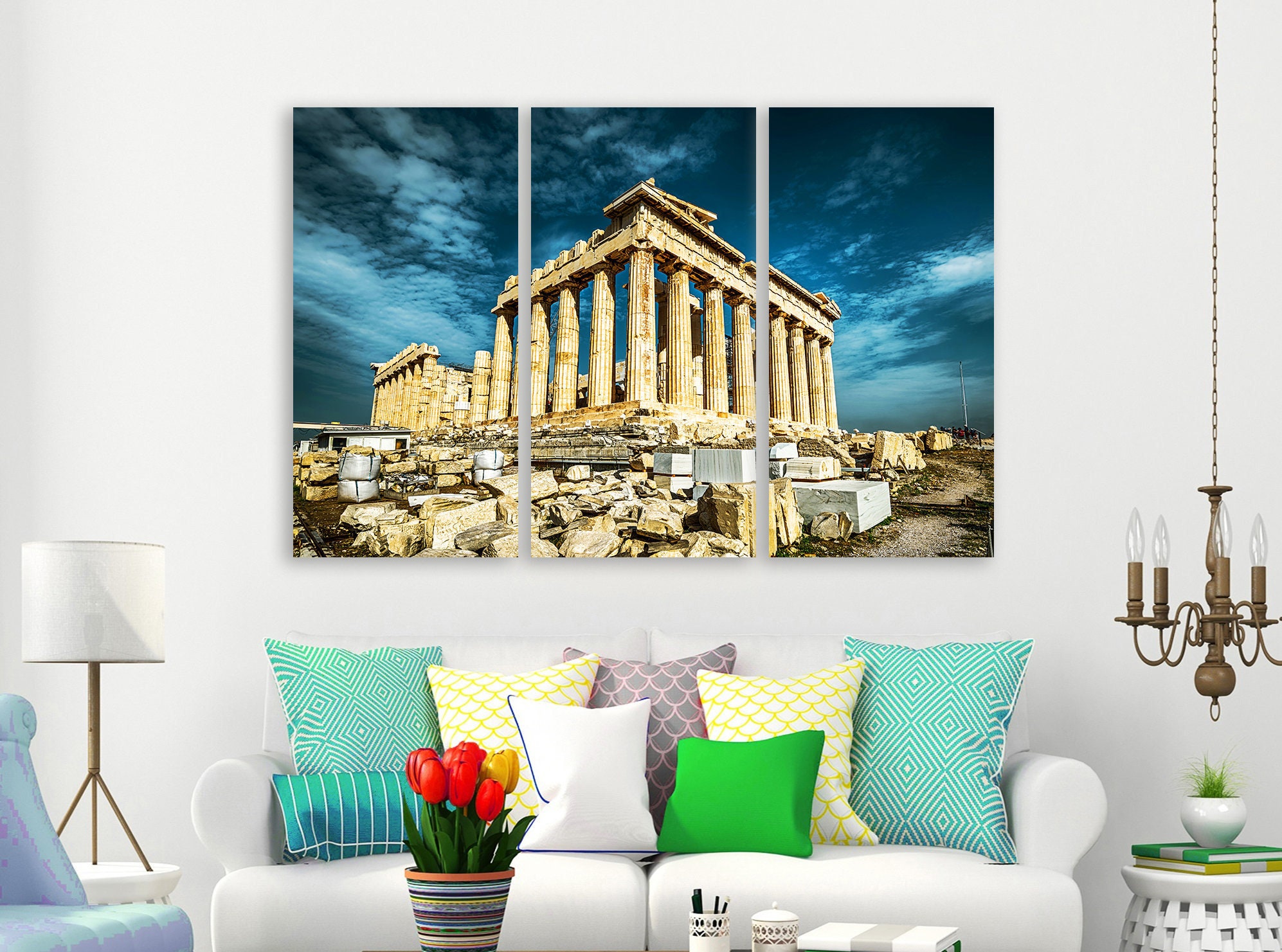 Canvas Art Acropolis Parthenon Canvas Wall Art Ancient Greece Etsy UK