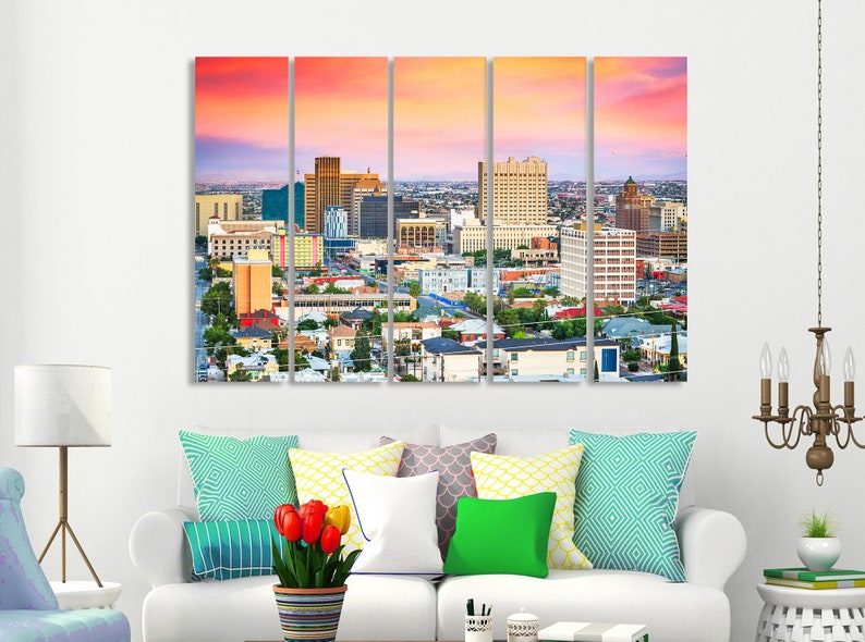 El Paso Texas Canvas Art El Paso Skyline El Paso Print El Paso Etsy