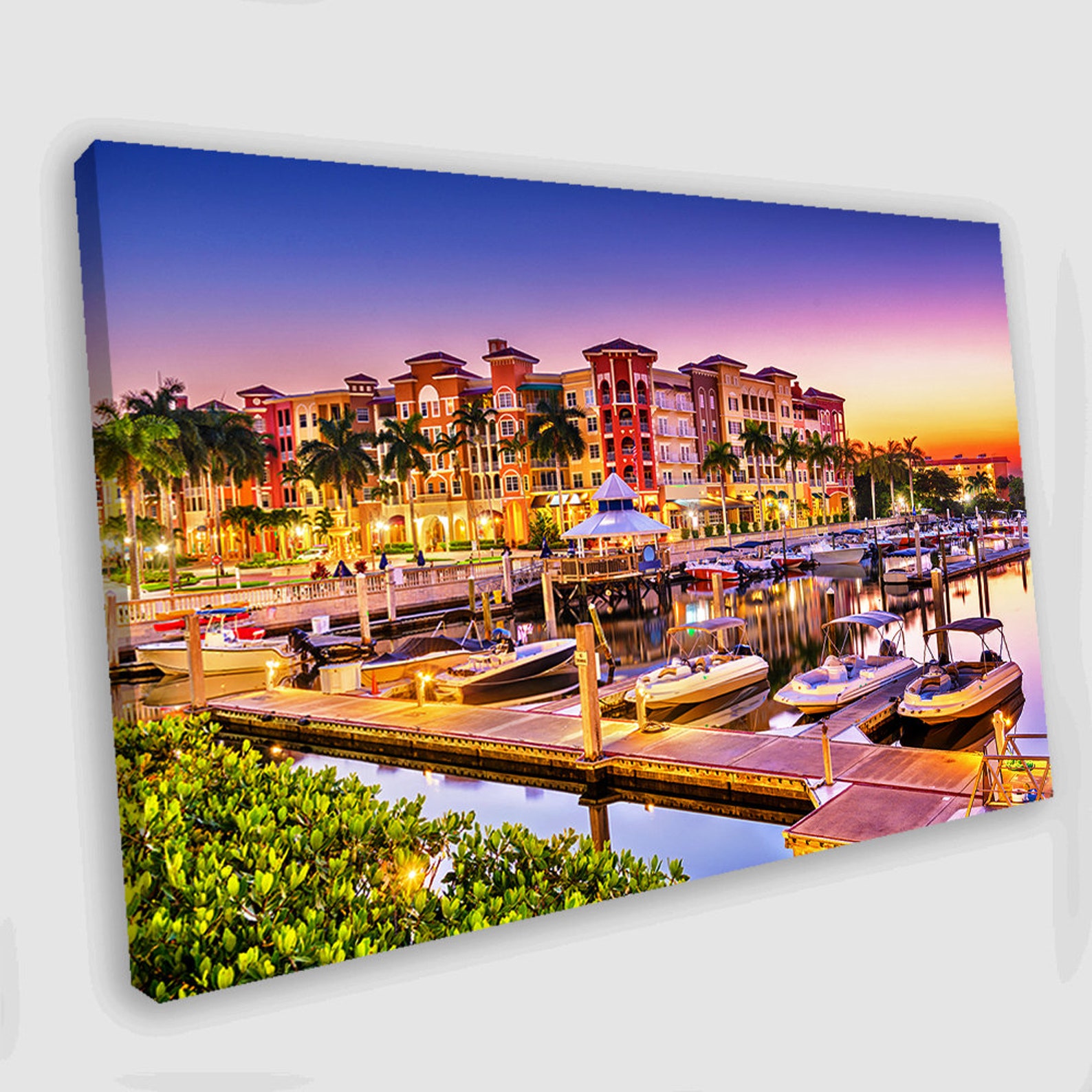Naples Florida Canvas Wall Art Naples Florida Skyline Naples Etsy