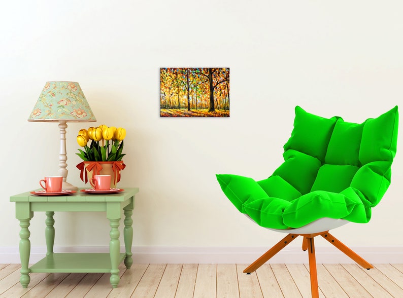 Autumn Forest Canvac Art Oil Painting Nature Canvas Wall Art Trees Wall Art Autumn Forest Oil Painting Trees Wall Decor Oil Trees Wall Decor