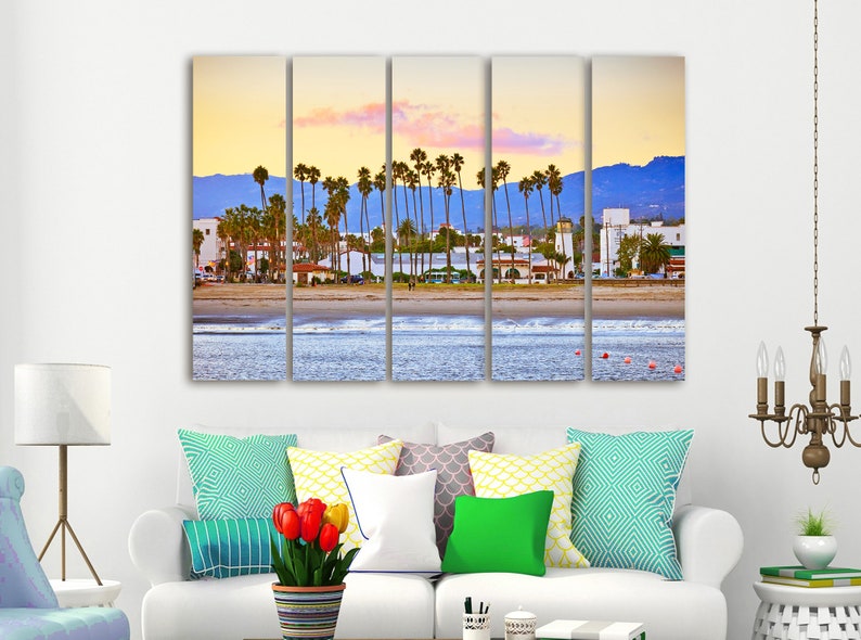 Santa Barbara Pier Wall Art Sunset Santa Barbara Print Santa Barbara Canvas Art Sunset Print California Wall Art Santa Santa Barbara Photo