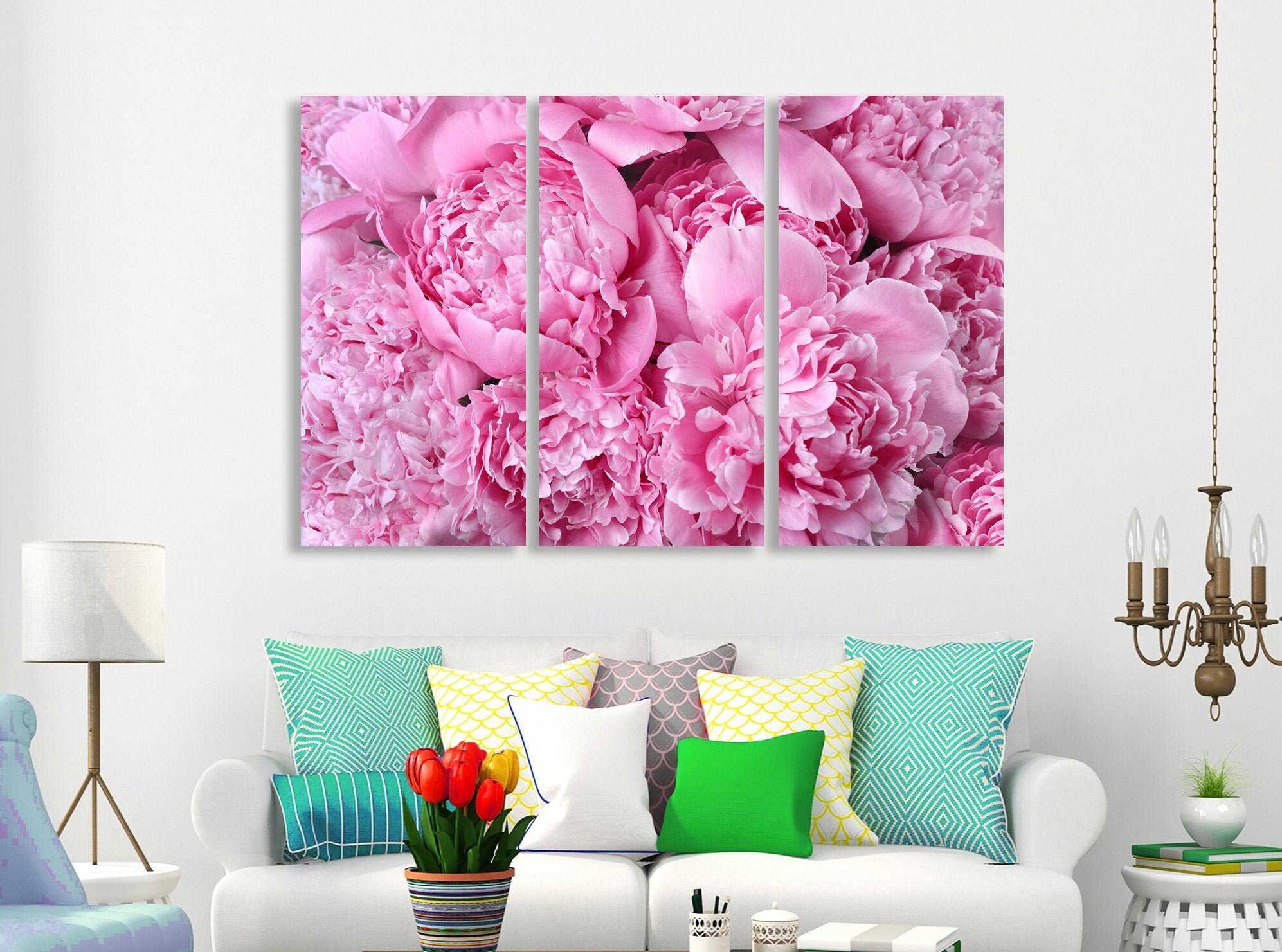 Peony Wall Art Peony Painting Peony Canvas Art Peony Wall Etsy