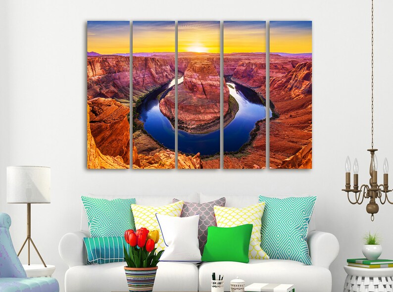Sunset Horseshoe Bend Canvas Wall Art Horseshoe Bend Canvas Etsy