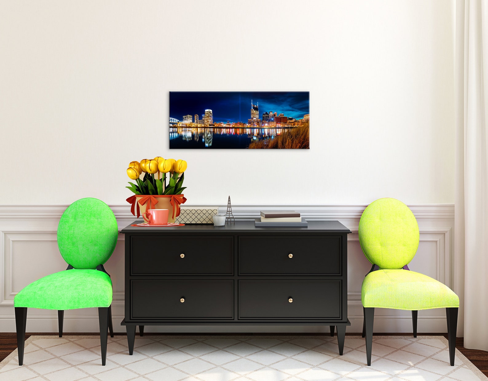 Nashville Skyline Canvas Wall Art Nashville Canvas Art | Etsy