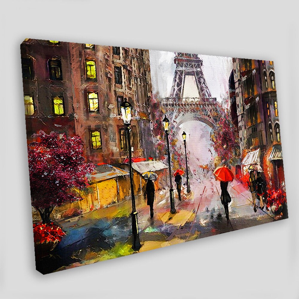 Paris Canvas Art Paris Oil Painting Paris Canvas Wall Art Etsy