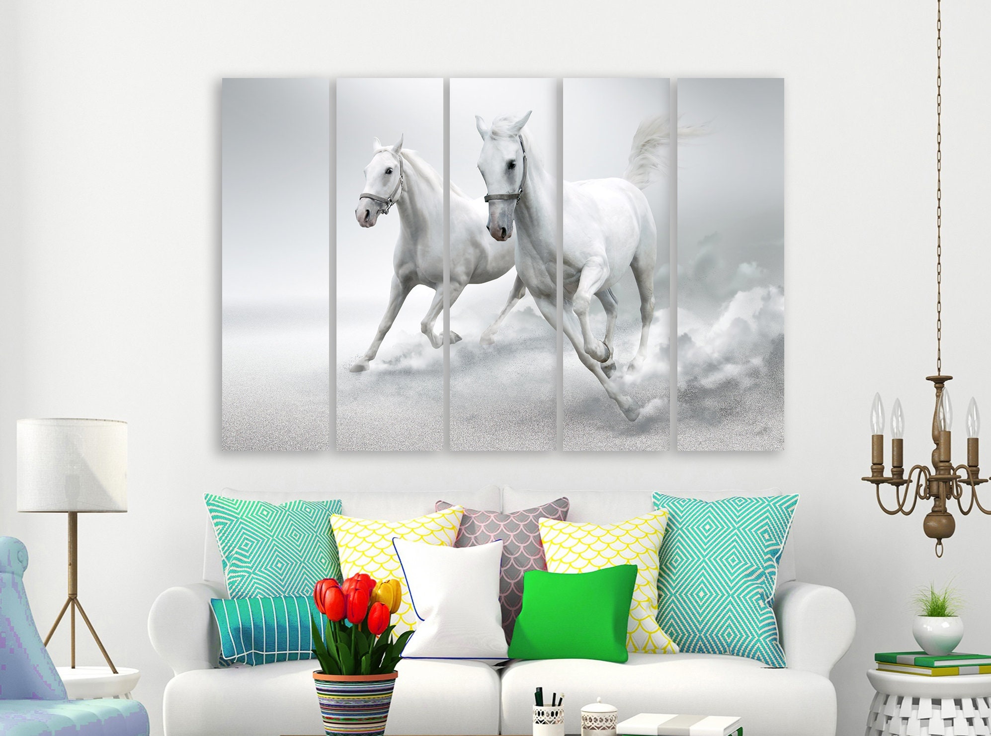 Horses Canvas Art Horse Wall Art Horse Wall Decor Animal Etsy