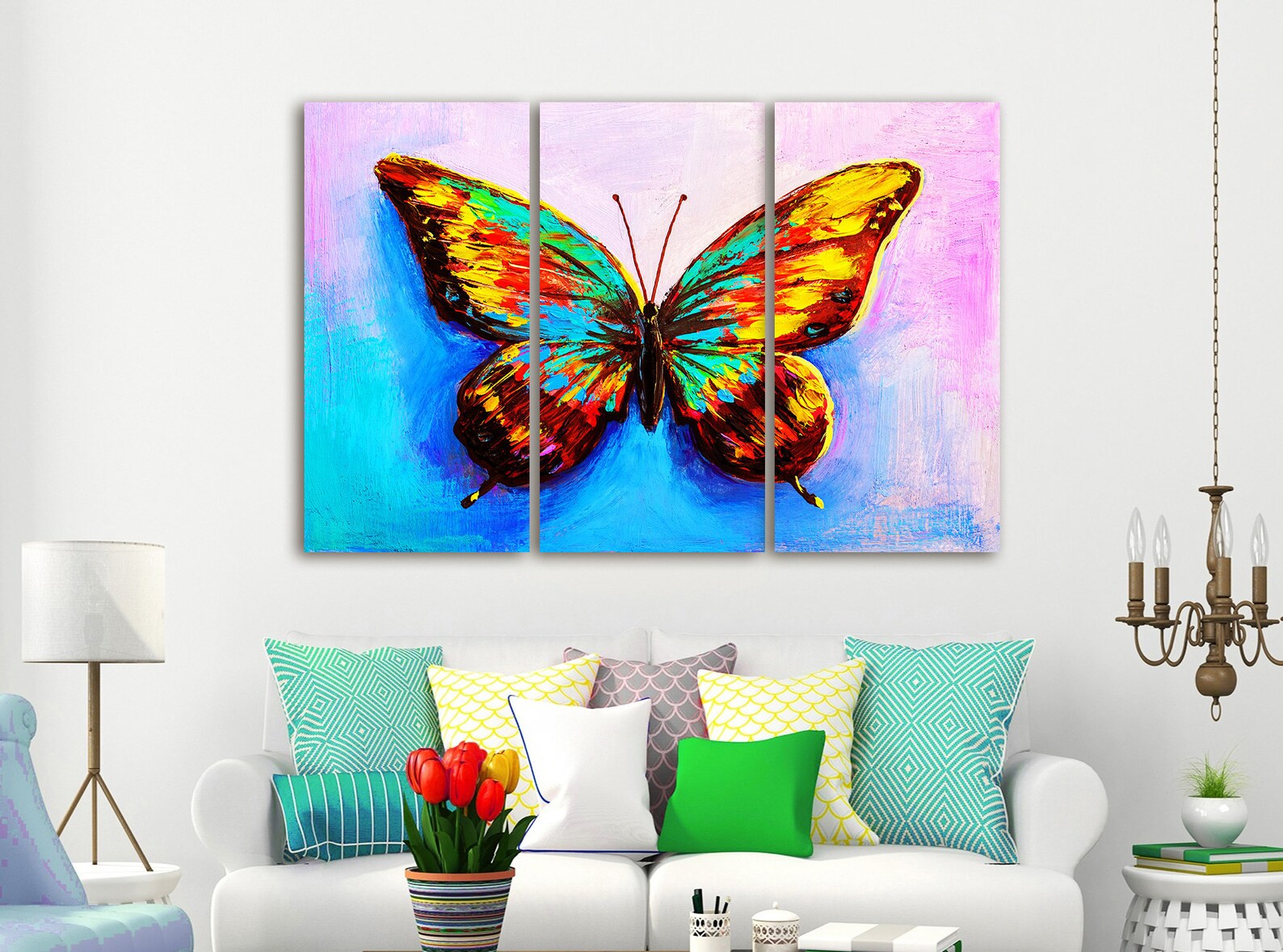 Butterfly Canvas Art Butterfly Oil Painting Butterfly Wall Art | Etsy