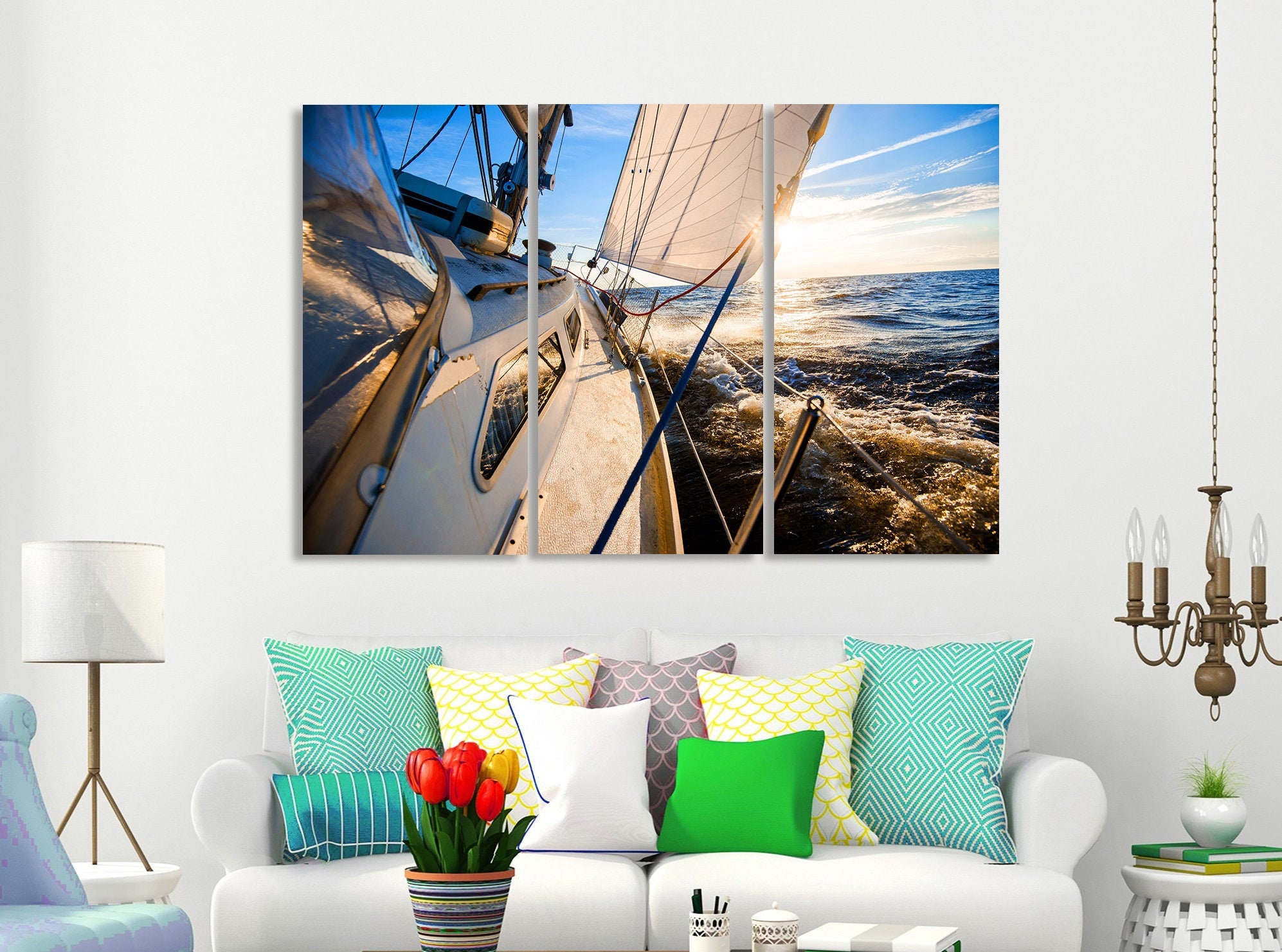 Yacht Canvas Art Canvas Wall Art Yacht Wall Decor Yacht Wall Etsy