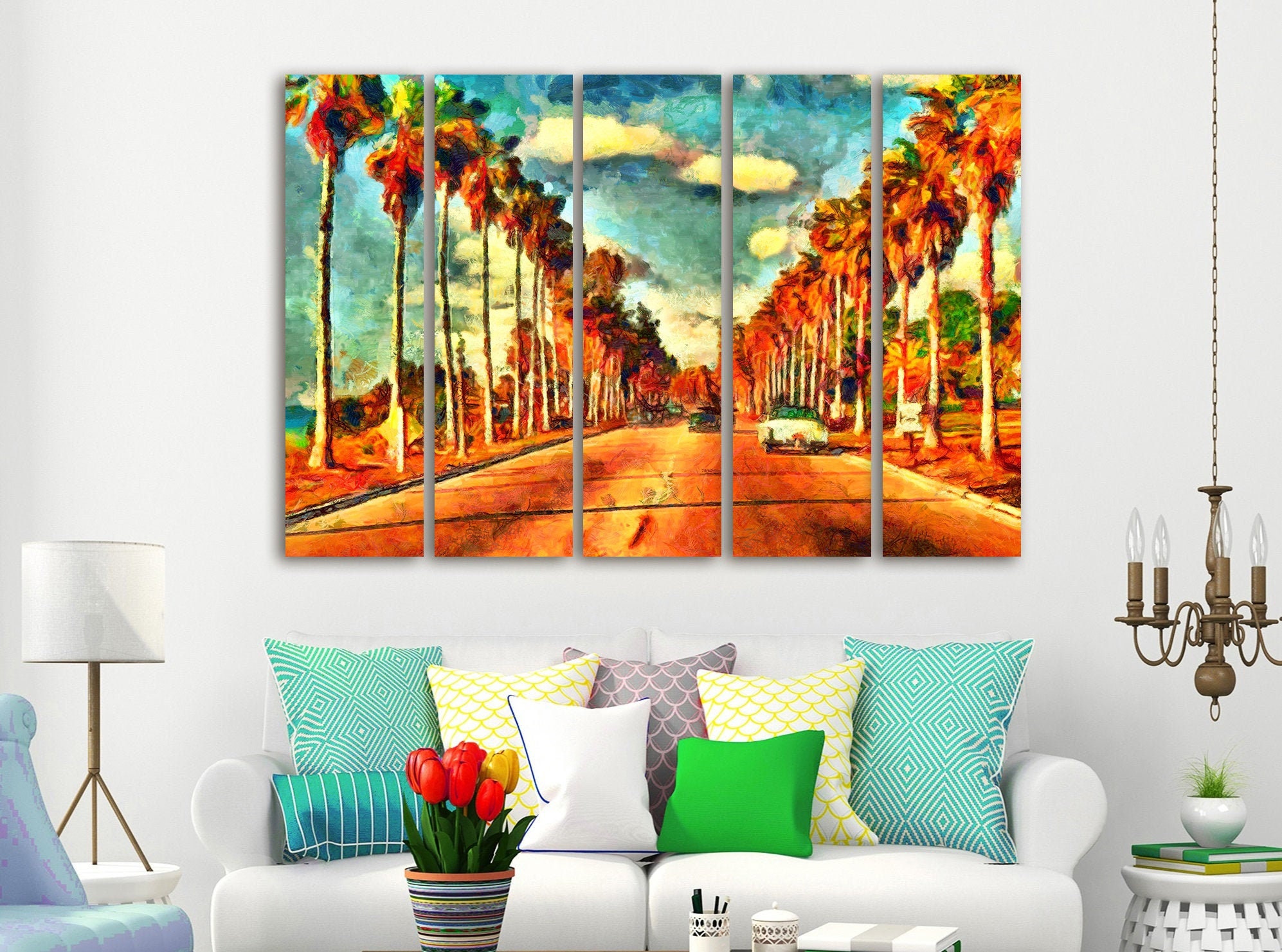 California Canvas Art California Wall Art Vintage Painting Etsy México