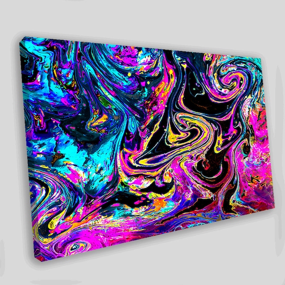 Colorful Abstract Canvas Wall Art Abstract Canvas Art Abstract Etsy