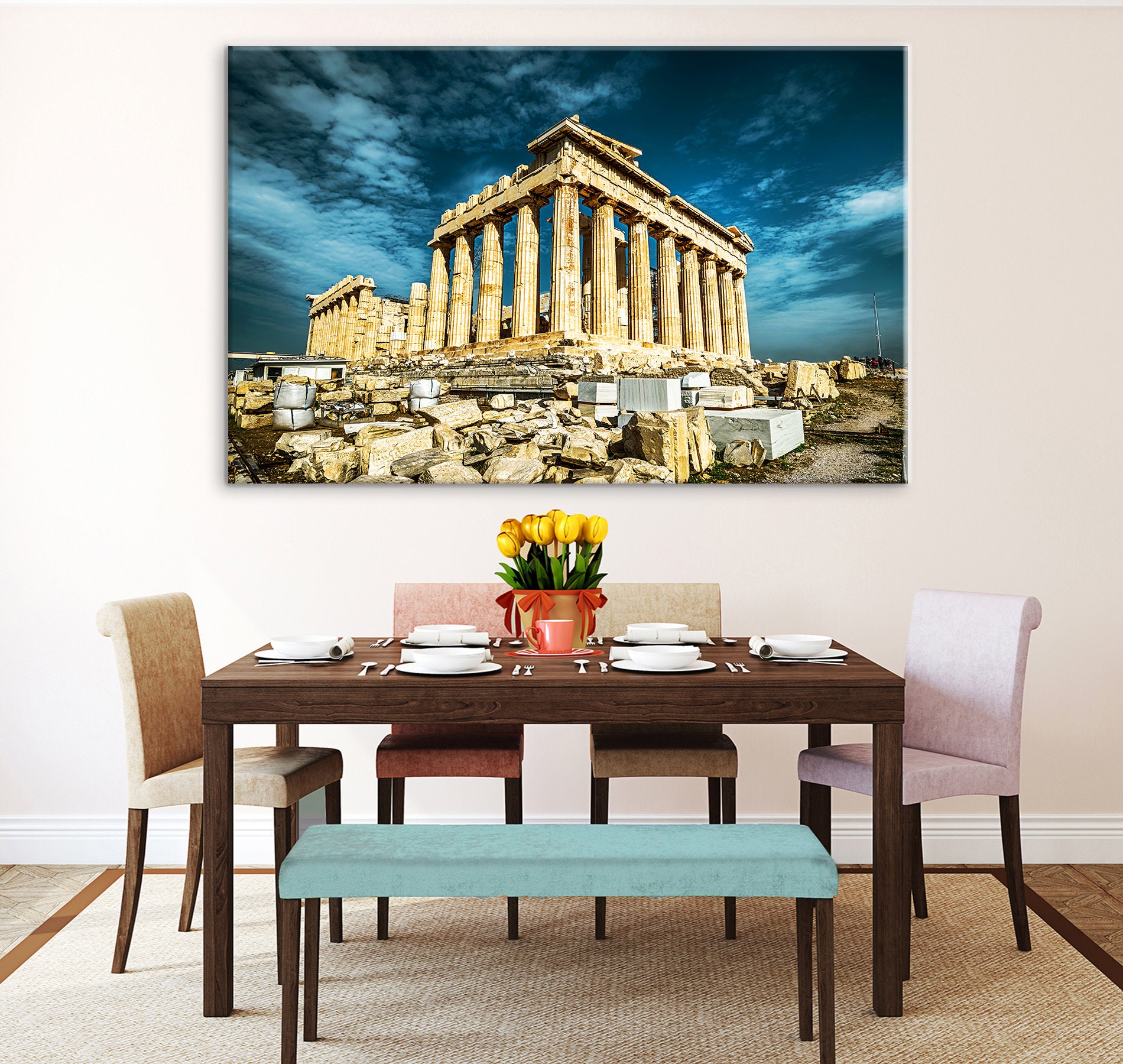 Canvas Art Acropolis Parthenon Canvas Wall Art Ancient Greece Etsy