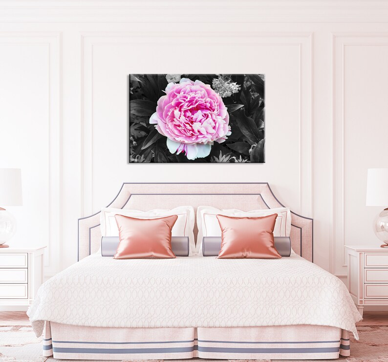 Pink Peony Wall Art Peony Painting Peony Canvas Art Peony Wall Etsy