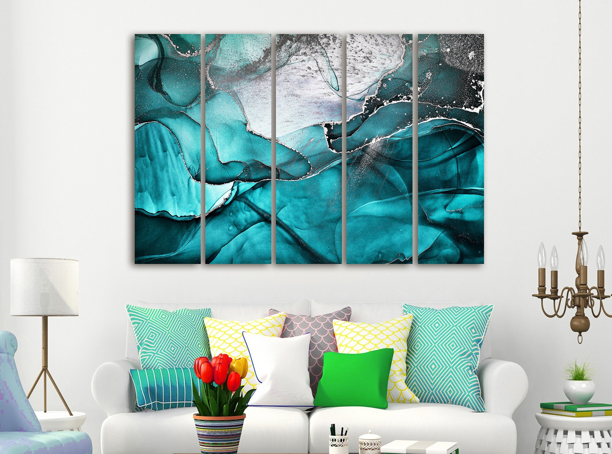Abstract Canvas Art Blue Abstract Painting Abstract Art Etsy