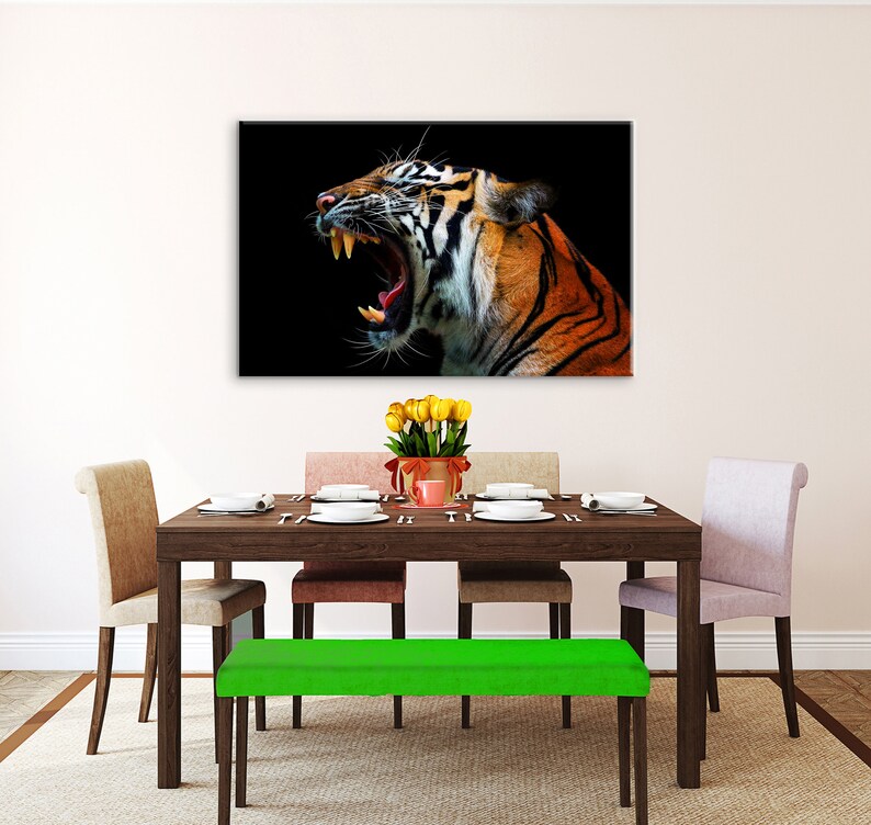 Tiger Canvas Art Tiger Wall Art Tiger Wall Decor Wild Animal Etsy