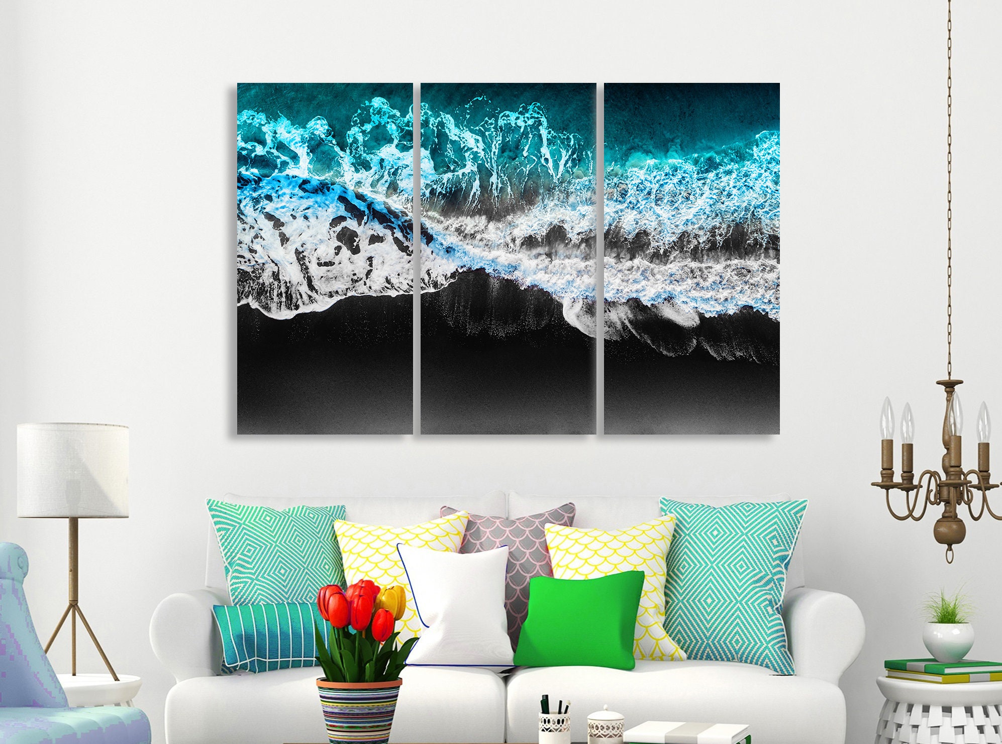 Ocean Canvas Wall Art Ocean Canvas Art Ocean Wall Art Waves Etsy