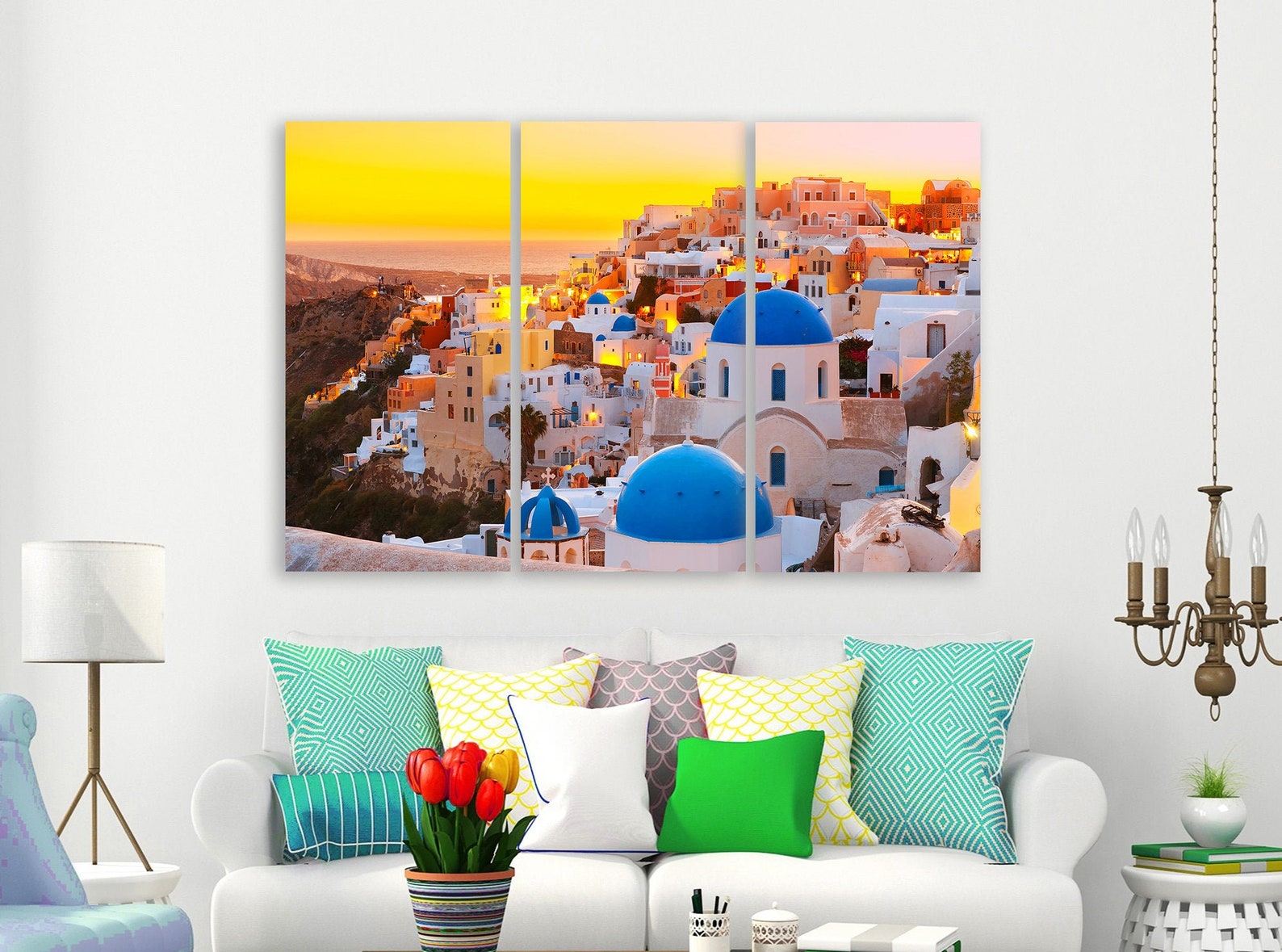 Santorini Canvas Art Santorini Greece Print Santorini Canvas Etsy