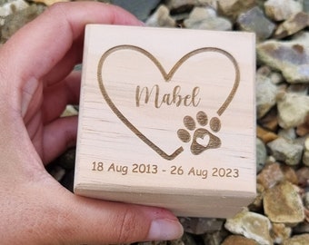 Personalised Pet Memorial Keepsake box, Rainbow bridge gift, dog, cat, small animal memory, loss of pet, custom made, fur, name tag storage