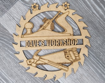Personalised workshop DIY sign,Tools plaque,Gift for him, present,gift for her,engineer,mechanic wall hanging, keepsake,man cave,she shed