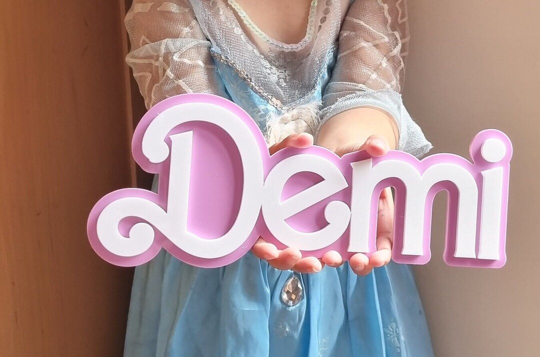 Pink & White Personalise Acrylic Name Wall Sign Girls Etsy UK