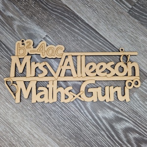 Math Tutors Sign Math Teacher Sign, Personalised, Wooden Plaque, End of Term Gift ...
