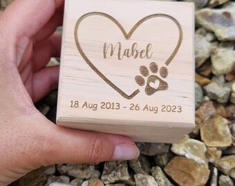 Personalised pet memorial keepsake box, rainbow bridge gift, dog, cat, small animal memory, loss of pet, custom made, fur, name tag storage