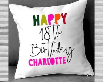 Birthday cushion | Etsy Personalised Birthday Gift Pillow Case