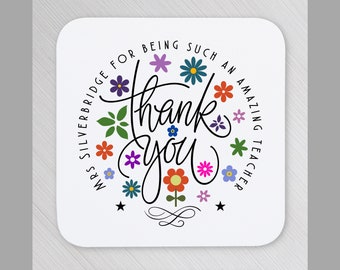 Teacher Coaster Personalised Thank You Coasters Teacher Best Teacher Gifts Awesome Teacher Appreciation Gifts Teacher Gifts Amazing Teacher.