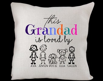 Grandad Cushion Custom Pillow Grandad Grandpa Birthday Gift Personalised Fathers Day Gift Grandpa Gifts Cushion Cover Christmas Gift Grandad