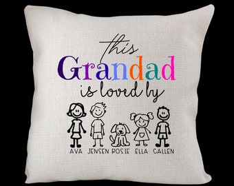 Personalized Grandad Cushion, Birthday or Father's Day Gift