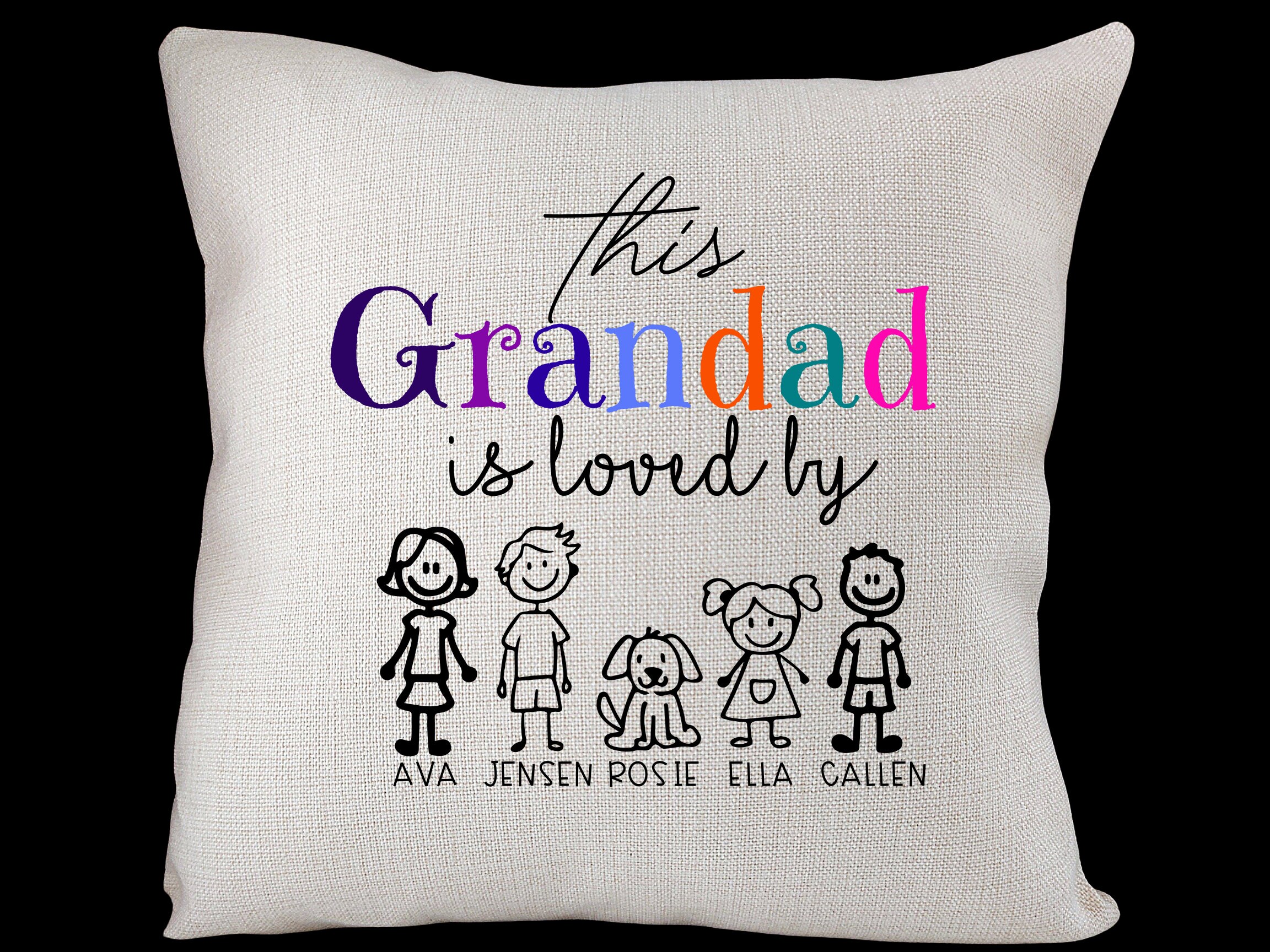 Personalised Cushion With Pocket Custom Printed Grandad's Spot Christmas Gift 