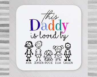 Dessous de verre personnalisé pour la fête des pères Dessous de verre personnalisé pour papa Cadeau de fête des pères pour papa Cadeau d'anniversaire pour papa Monde Meilleur cadeau de papa Dessous de verre pour papa