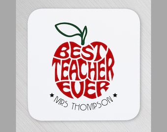 Teacher Gift Personalised Coaster Teacher Best Teacher Thank You Coaster Teacher Appreciation Gift End Of School Term Gift Favorite Teacher.